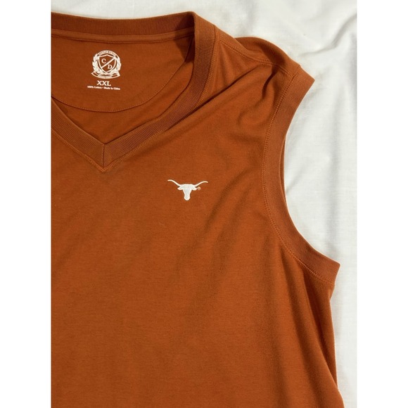 Texas Longhorns Vest Orange Campus Drive Stitched Logo 100% Cotton Men's 2XL - Picture 3 of 7